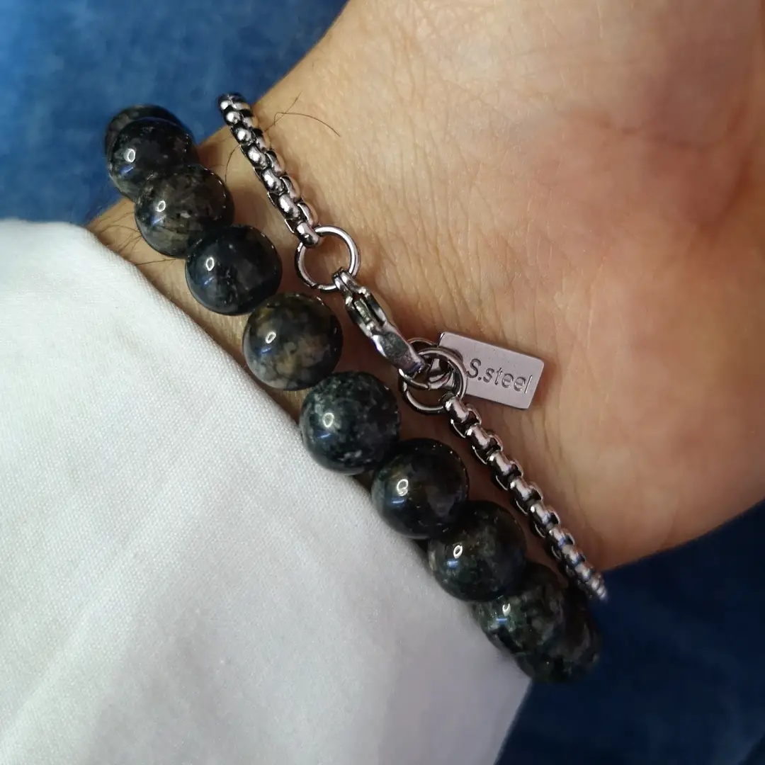 pulseira_aço_pedras_naturais_jaspe