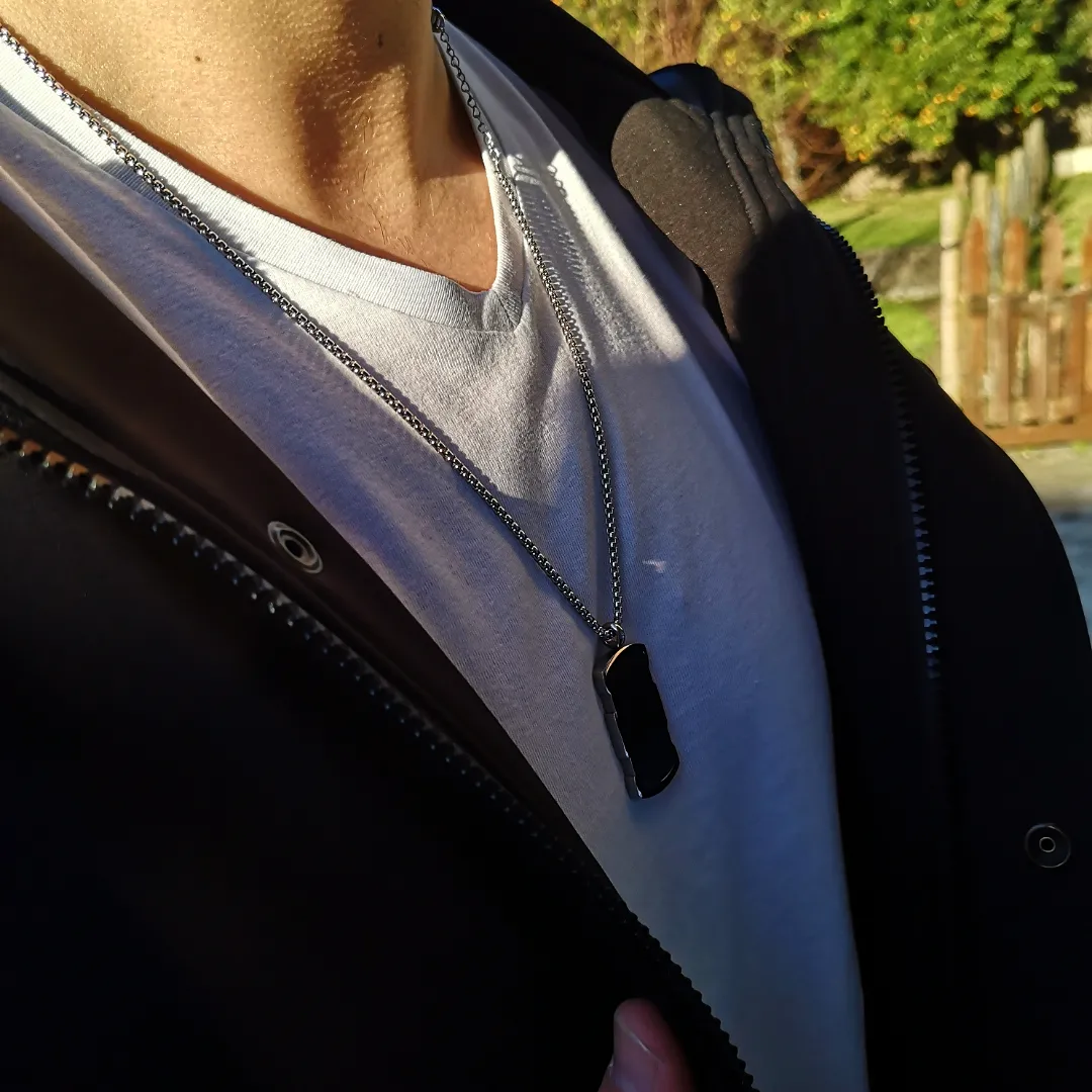 Colar masculino aço inoxidável