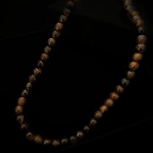 Conjunto Colar e Pulseira Olho de Tigre Pedra Natural